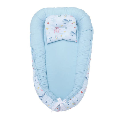Vitamin Sea Baby Sleeping Nest, Portable Adjustable Newborn Crib Bassinet, 0-24 Months