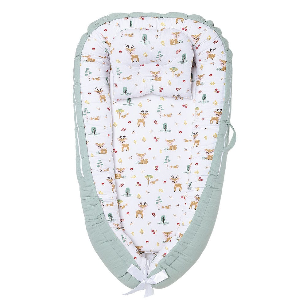 Whimsical Woodland Baby Sleeping Nest, Portable Adjustable Newborn Crib Bassinet, 0-24 Months