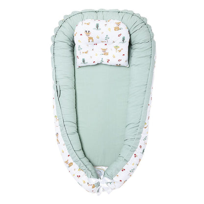 Whimsical Woodland Baby Sleeping Nest, Portable Adjustable Newborn Crib Bassinet, 0-24 Months