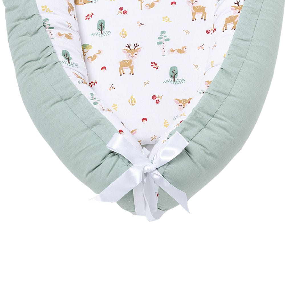 Whimsical Woodland Baby Sleeping Nest, Portable Adjustable Newborn Crib Bassinet, 0-24 Months