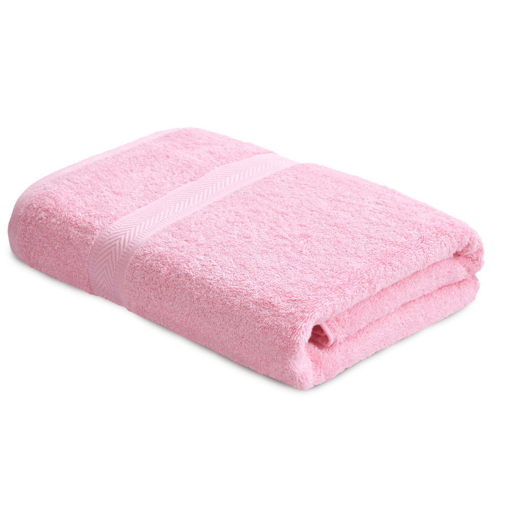 Bath Towel Set of 2, 100% Cotton, Pink & Skyblue