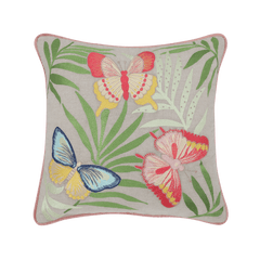 Embroidered Decorative Cushion Cover, Floral Butterfly - Cushion Covers | haus & kinder