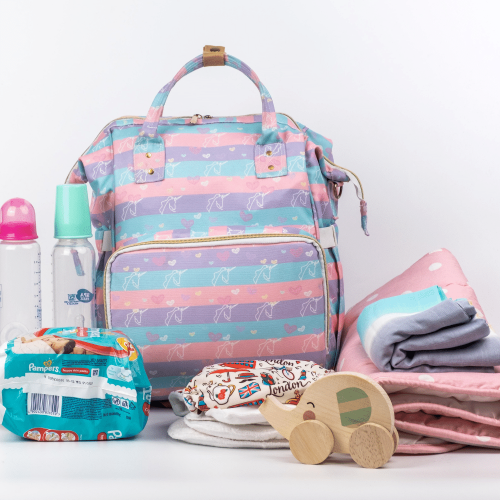Art on Canvas - Chic Diaper Bag Backpack for New Moms, Unicorn