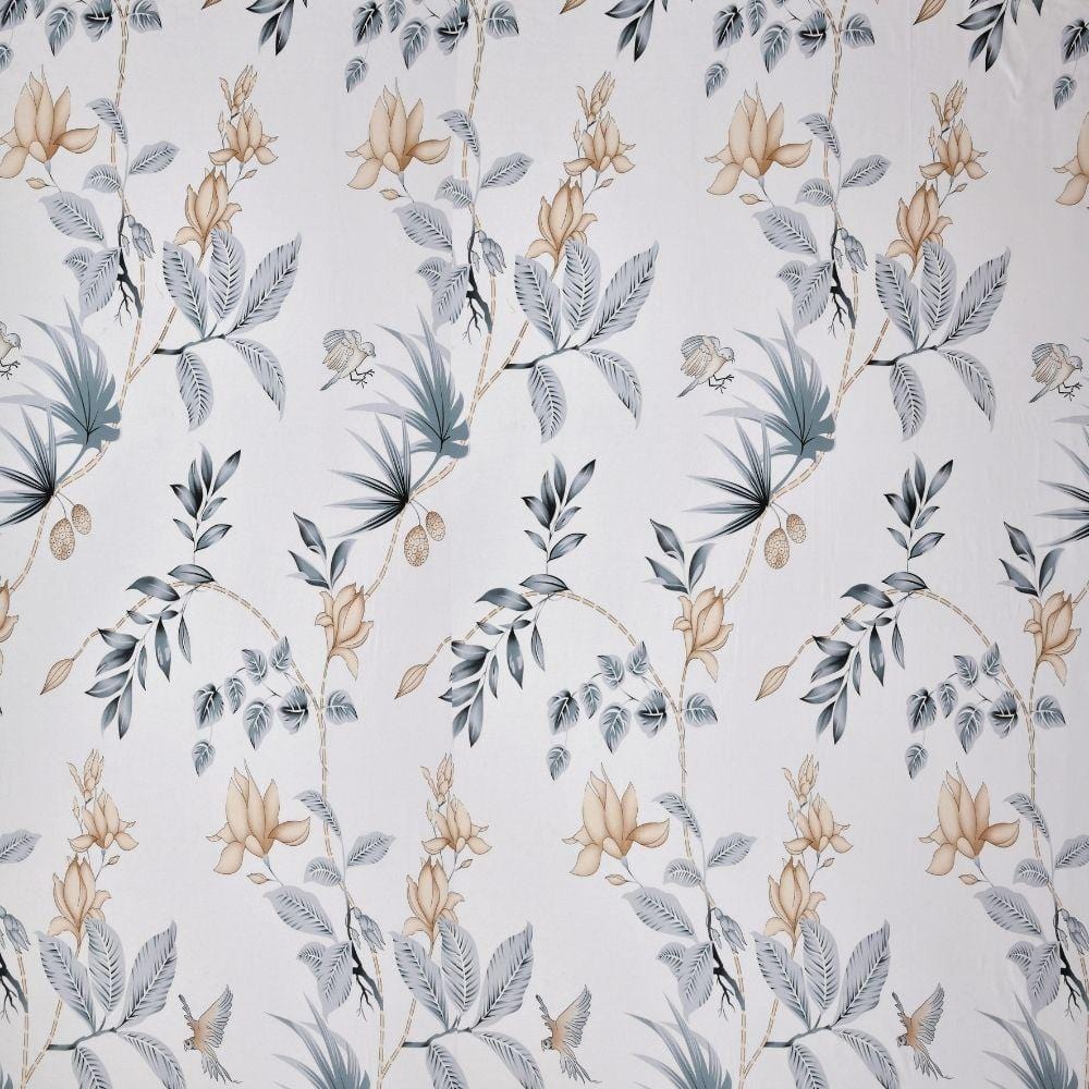 Sparrow Floral Art, 100% Cotton Double Size Bedsheet, 186 TC, Grey