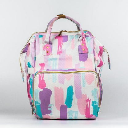 Art on Canvas - Chic Diaper Bag Backpack for New Moms, Color Splash