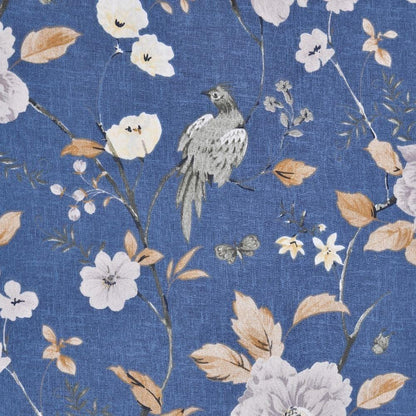 Spanish Floral Patio,100% Cotton King Size Bedsheet, 186 TC, Blue