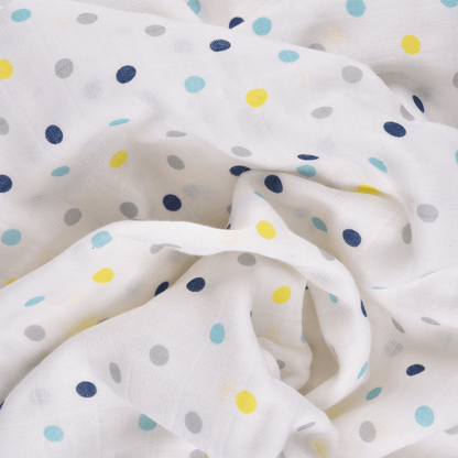 Florals 100% Cotton Muslin Swaddle Pack Of 5 (Florals, Dots, Yellow) - haus & kinder