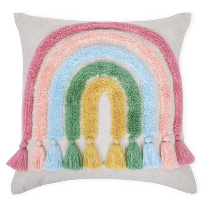 Tufted Decorative Cushion Cover, Rainbow, Pack of 1