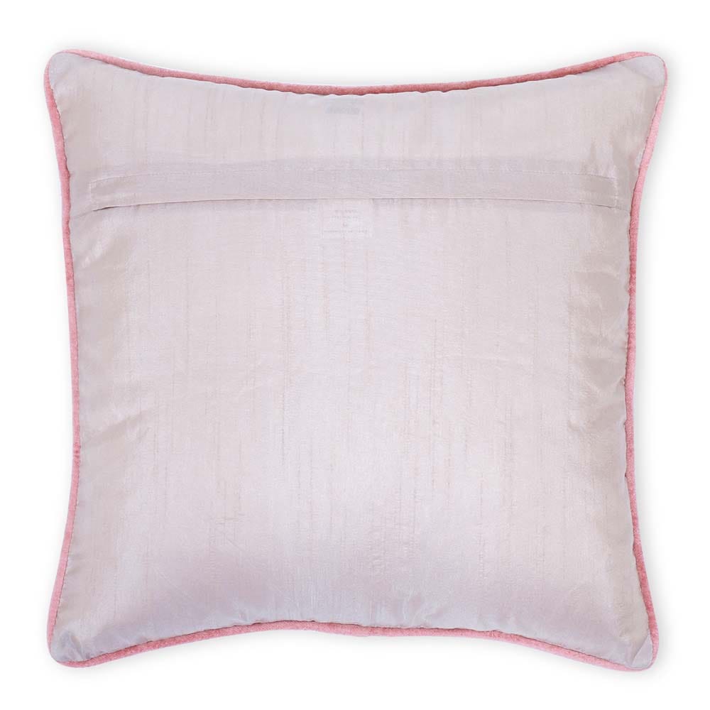 Tufted Decorative Cushion Cover, Pink polka, Pack of 1