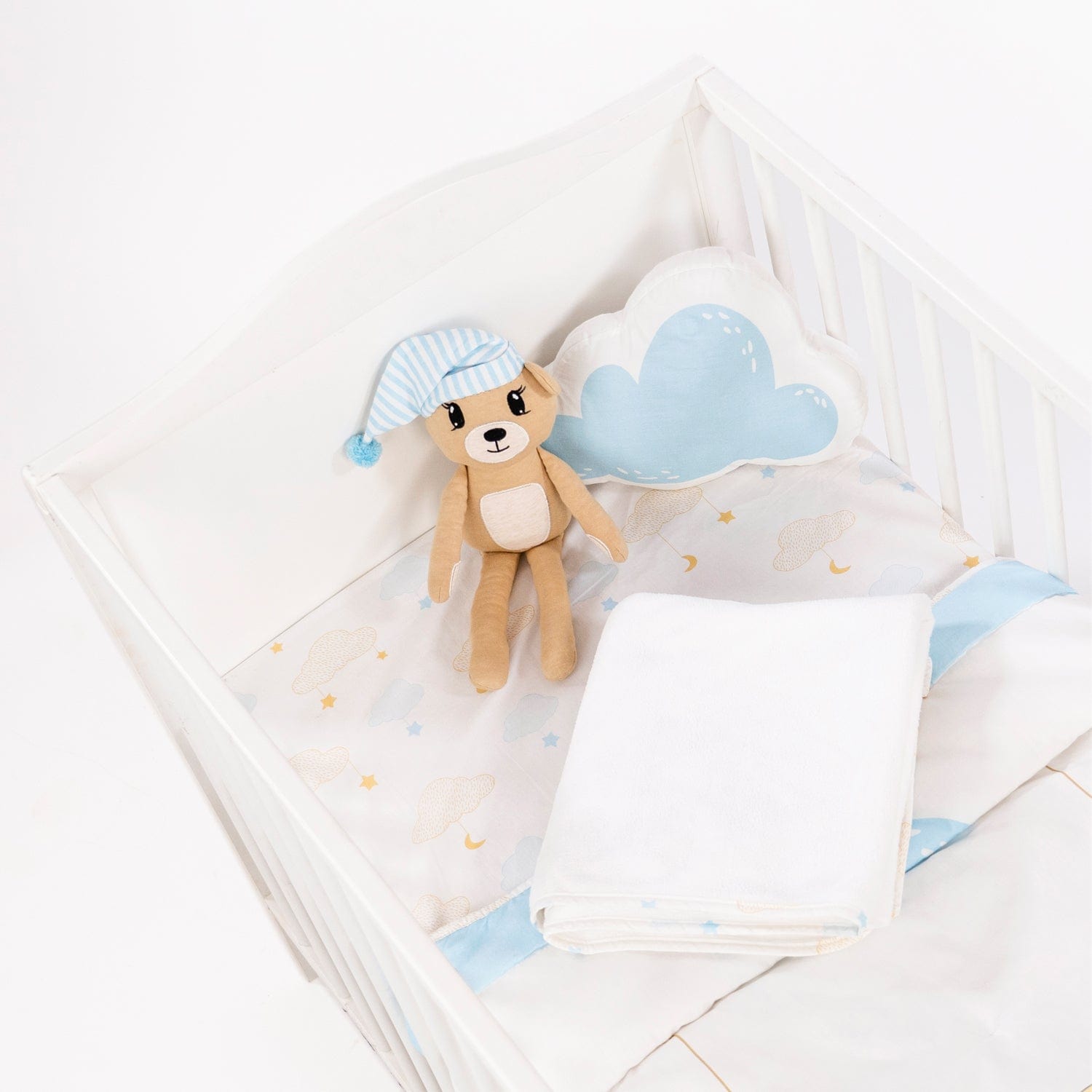 Bear on the moon fleece blanket with Sleepy bear Toy, Pack of 2