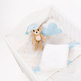 Bear on the moon fleece blanket with Sleepy bear Toy, Pack of 2