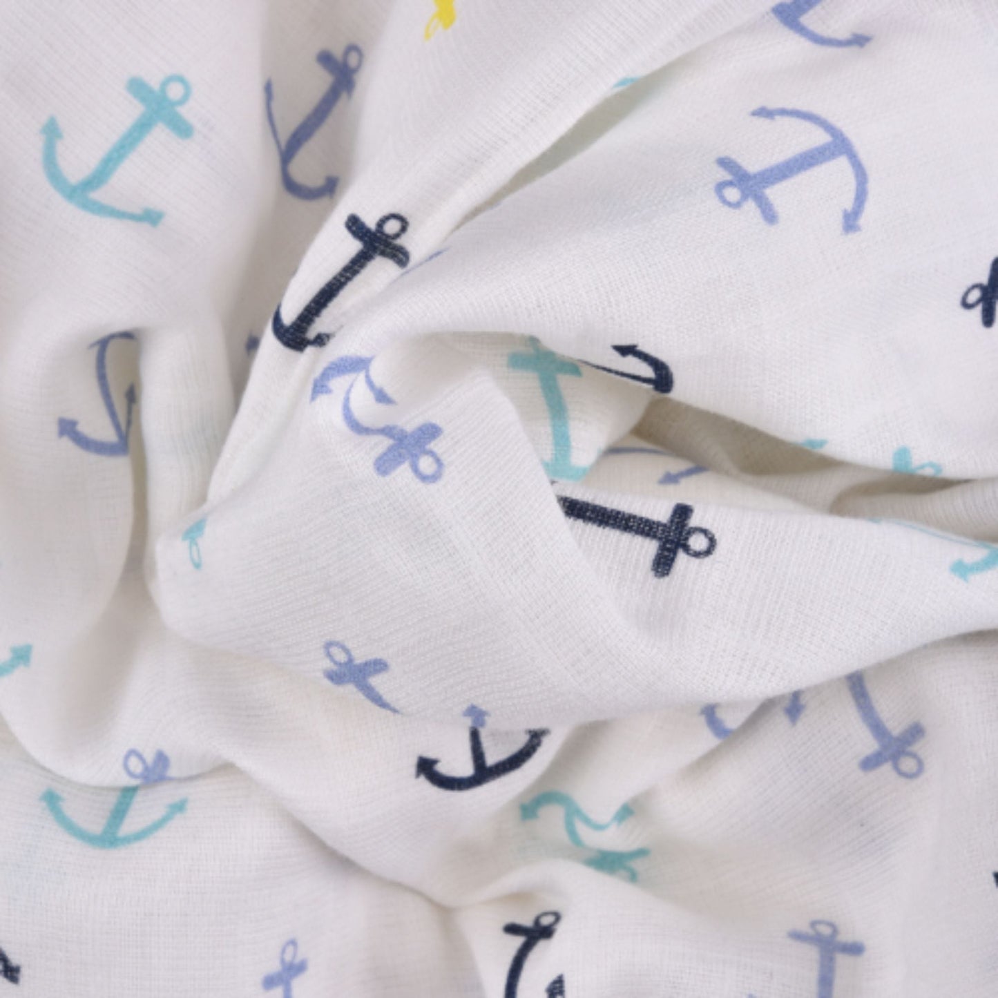 Chevron Stripes 100% Cotton Muslin Swaddle Pack of 4 (Anchor, Dots, Star Grey, Yellow) - haus & kinder