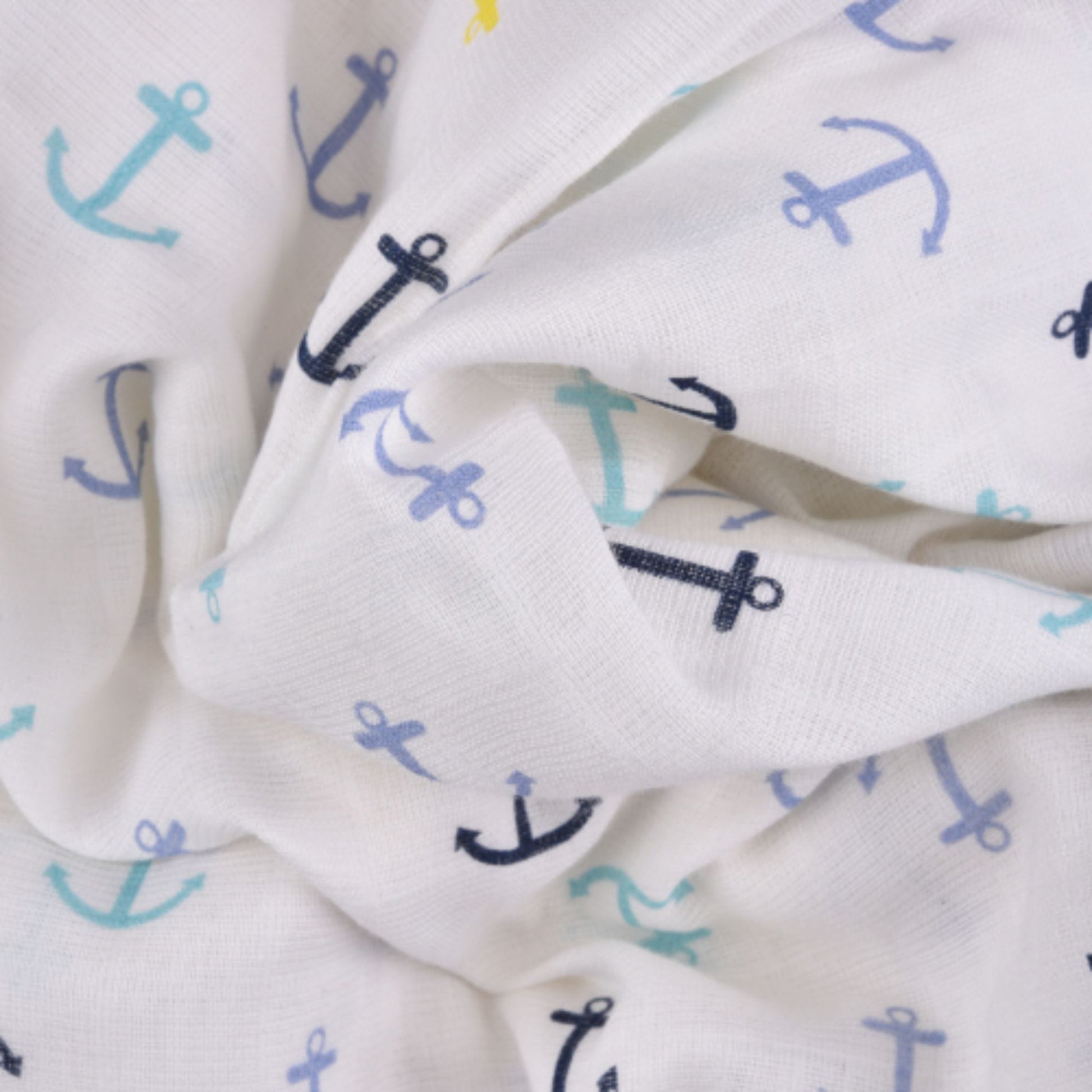 Chevron Stripes 100% Cotton Muslin Swaddle Pack Of 5 (Navy, Star Navy, Dots, Anchor, Horse) 100 x 100 CM - haus & kinder