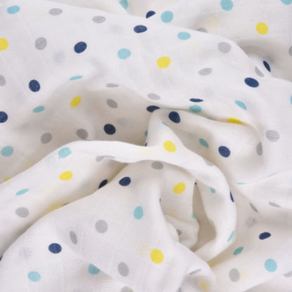 Blue Horse Collection 100% Cotton Muslin Swaddle Pack Of 3 (Navy, Horse, Dots) - haus & kinder