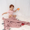 Musk Rose Multicolor Pom Pom100% pure cotton knitted Summer/AC blanket for baby