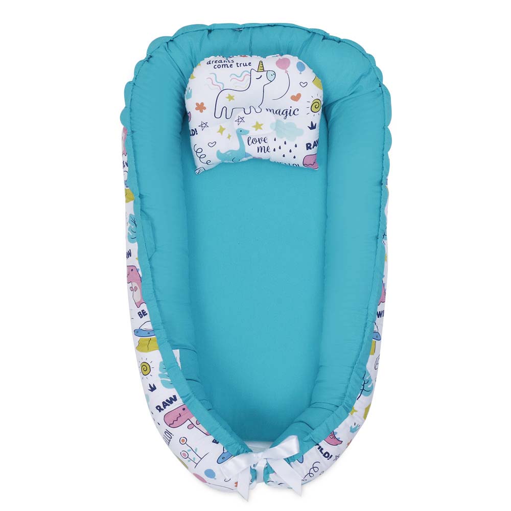 Mystic Rainbow Tale Baby Sleeping Nest, Portable Adjustable Newborn Crib Bassinet, 0-24 Months