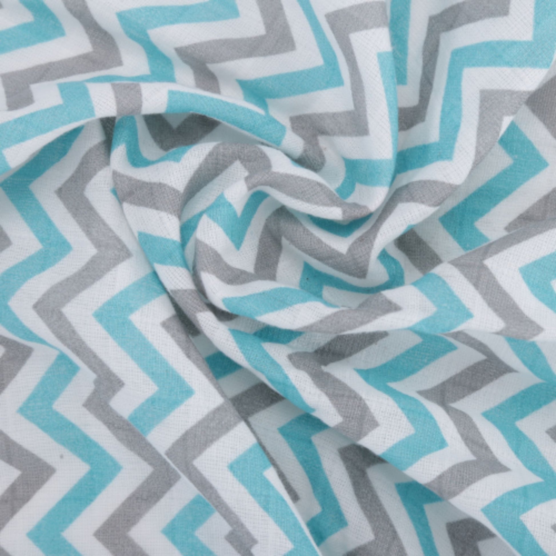 Chevron Stripes 100% Cotton Muslin Swaddle Pack Of 3 (Navy, Turquoise, Yellow) - haus & kinder