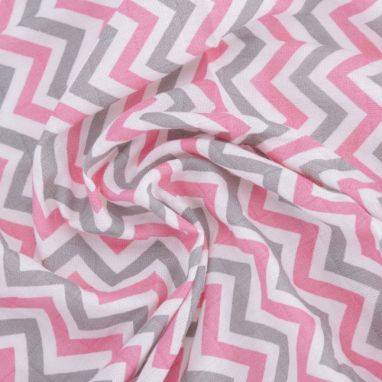 Chevron Stripes 100% Cotton Muslin Swaddle Pack Of 2 (Pink, Flamingo) - haus & kinder