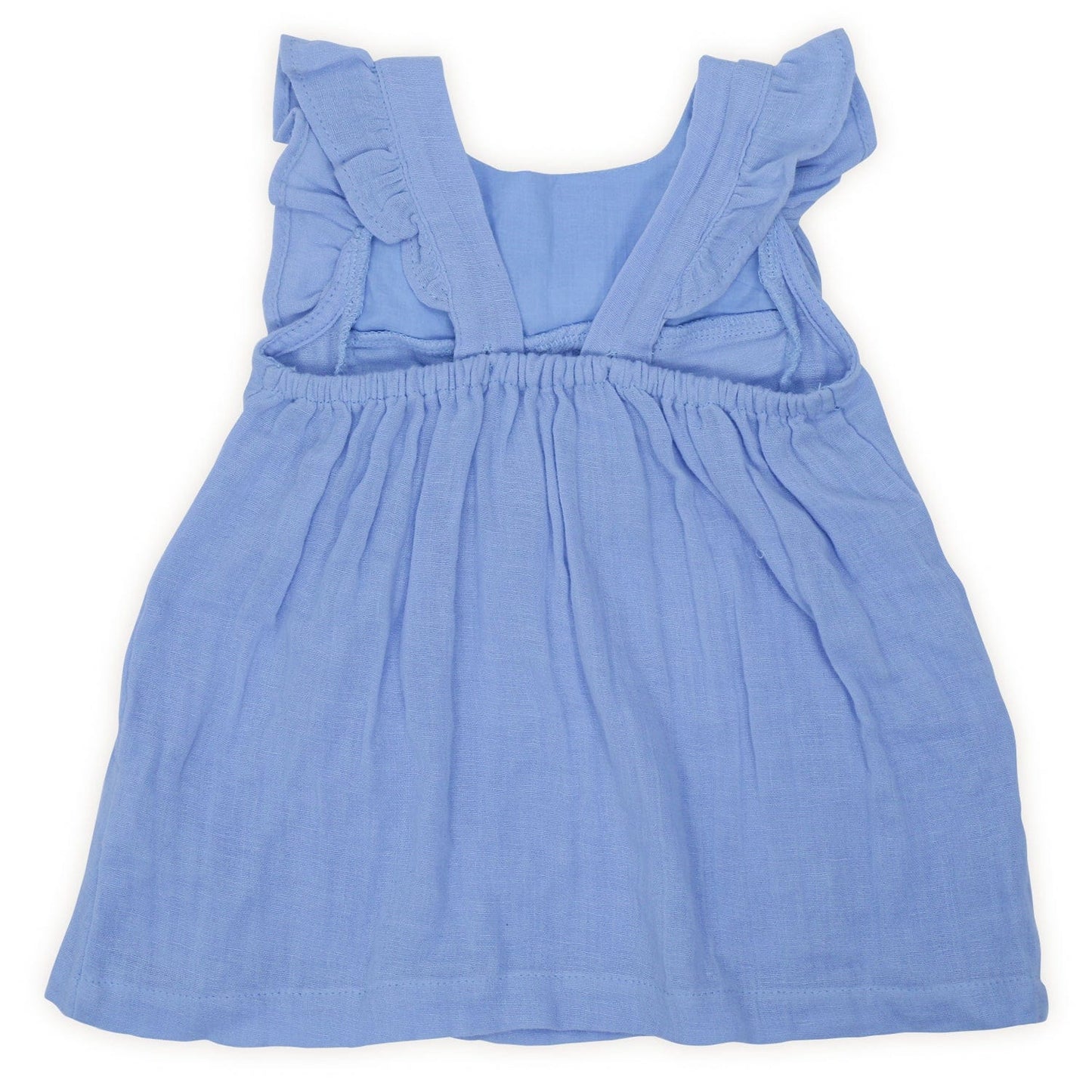 Snow in Summer Blue fluid ruffle lace Frock and bloomer set Collection