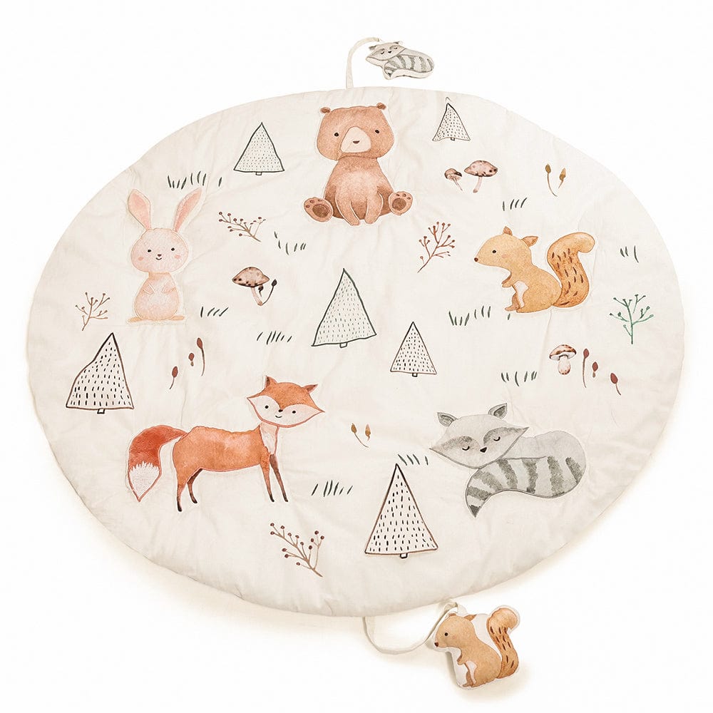 Woodland Animals Baby Activity Mat with Animal Rattles