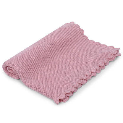 Teddy Bear- Baby Pink Cotton Knitted All Season AC Blanket with Cuddle Cloth Set for Babies