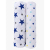 Twinkle Collection 100% Cotton Muslin Swaddle Pack Of 2 (Navy, Dots) - haus & kinder