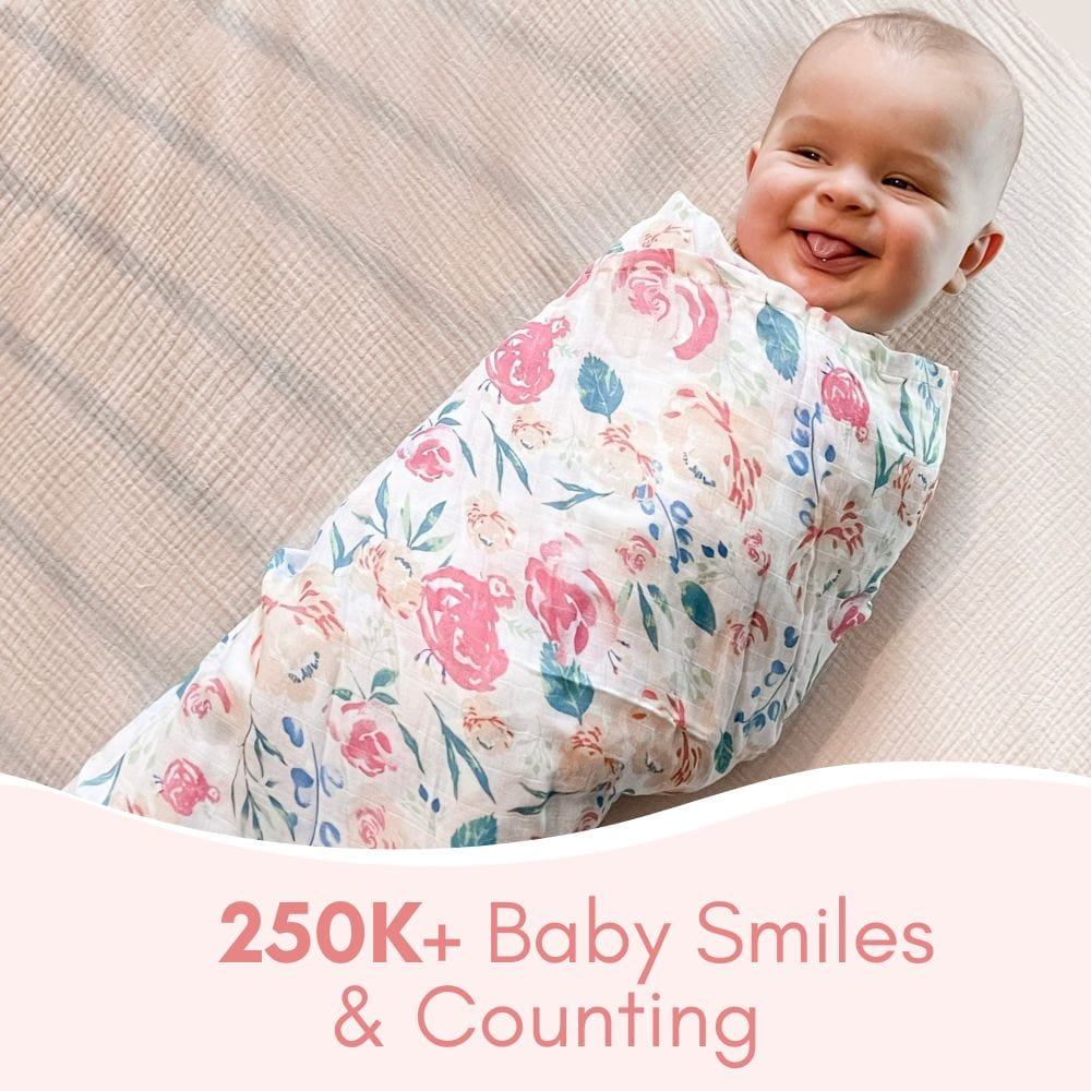 Florals 100% Cotton Muslin Swaddle Pack Of 2 (Ditsy, Happy)
