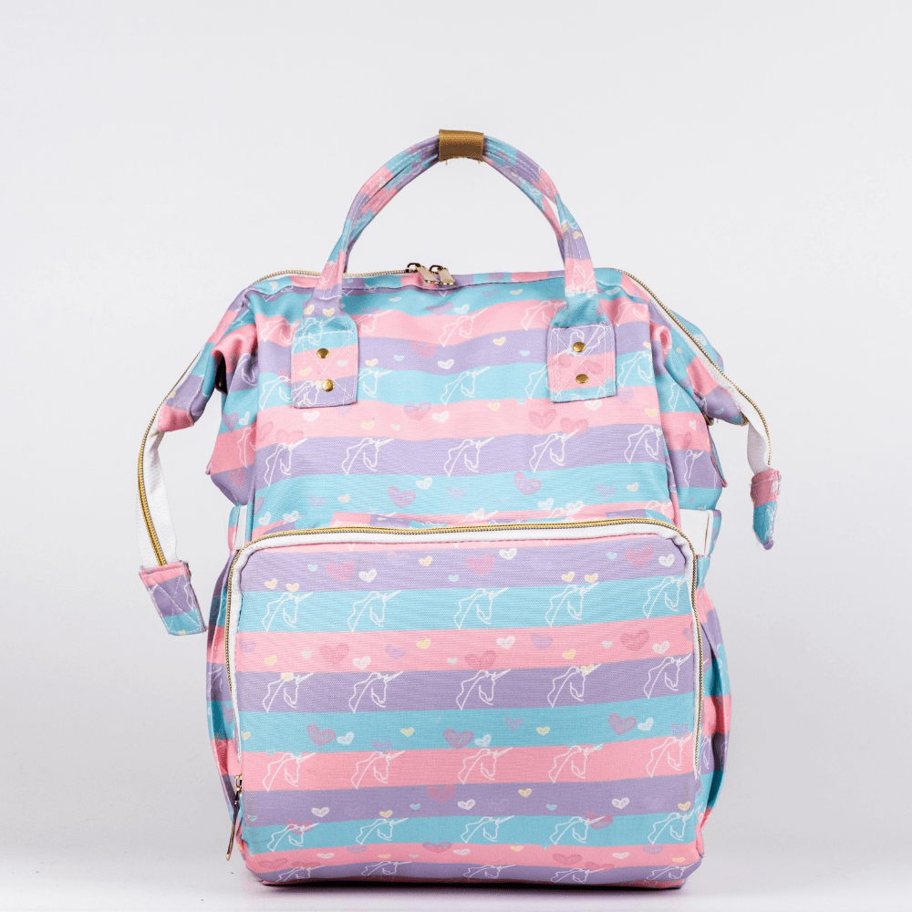 Art on Canvas - Chic Diaper Bag Backpack for New Moms, Unicorn