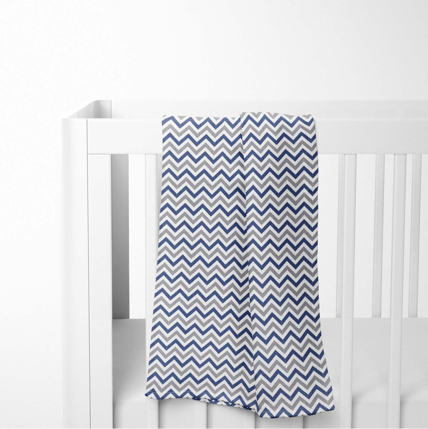 Chevron Stripes 100% Cotton Muslin Swaddles, Navy, Pack Of 4