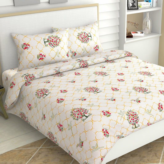 The Ruby Tree 100% Cotton Double Size Bedsheet, 186 TC