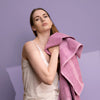 Bath Towel Set of 2, 100% Cotton, Pink & Lilac