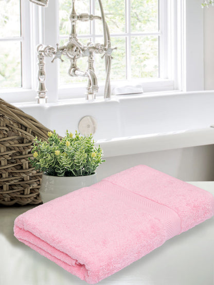 Bath Towel Set of 2, 100% Cotton, Pink & Lilac